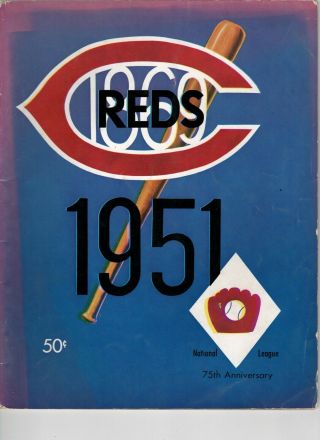 1951 Cincinnati Reds Yearbook,  Crosley Field,  Kluszewski,  Luke Sewell