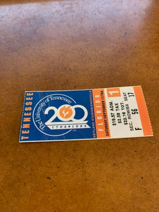 1994 Tennessee Vols Florida Gators Football Ticket Peyton Manning 1st Home Game