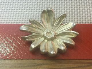 Antique Art Nouveau Sterling Silver Flower Pin Brooch By William B.  Kerr Co.