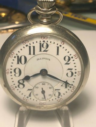 Antique 1919 Illinois 18s Pocket Watch 17 Jewels For Repair S/n 3593888