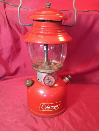 Vintage 1960 Coleman Red 200a Lantern 4/60 Single Mantle Made In Usa