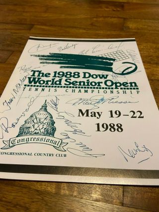 Rare - 1988 Dow World Senior Open Tennis Championship Signed Program