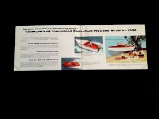 1956 Chris Craft Plywood Boats foldout sales brochure 8.  25 x6.  75 opens 16.  5x23 