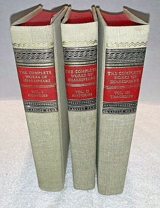 Vintage The Complete Of Shakespeare 3 Volume Set Classics Club
