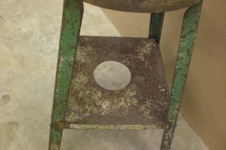 Vintage Unique Metal rustic Shop stool Chair loft drafting Machine Age Barn Find 3