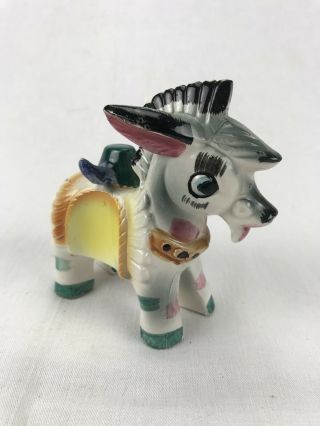 Vintage Porcelain / Pottery Donkey Figure Mexican Theme Small