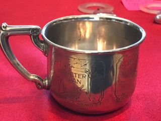 Vintage Sterling Silver Baby Cup/ Peter Rabbit Nursery Rhyme