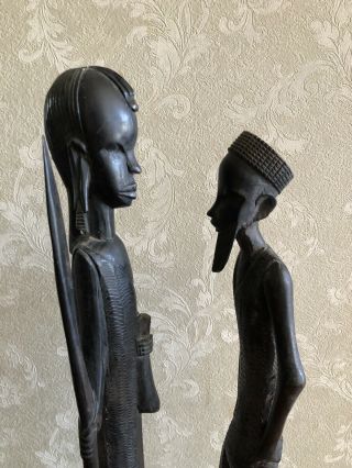 African Antique Hand Carved Wooden Statues 3