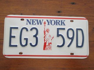 1986 Iconic York Statue Of Liberty License Plate Eg3 59d Hard To Find