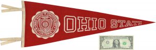Vintage 50s Felt Pennant The Ohio State University Buckeyes Football Columbus Oh