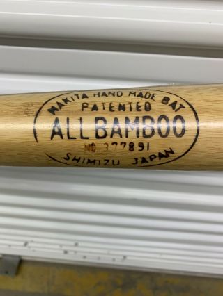 In Wrapping Vintage Makita Bamboo Handmade Baseball Bat Japan 34”