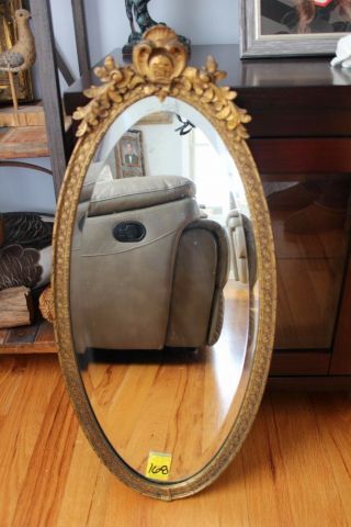 Antique Oval Ornate Gold Framed Wall Mirror