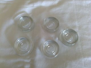 Set Of 5 - Glass Coasters - Chair Table Couch Leg Protectors - Vintage
