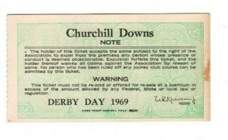 1969 Kentucky Derby ticket stub,  Churchill Downs,  95th running 2