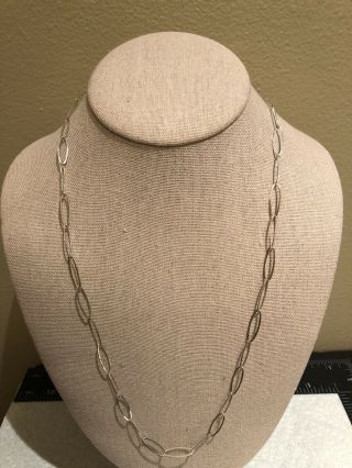 Vintage Delicate Sterling Silver Necklace 925 24” Chain Italy Signed Cw