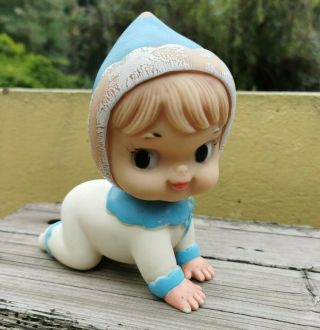 Vtg Rare Mexican Rubber Crawling Baby Squeaky Clone Toy Made In Mexico Squeeze