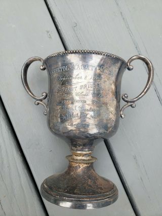 Antique 1906 Bristol Yacht Club,  Trophy Silverplate Loving Cup,  Ri,  1st Place