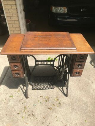 Antique Vintage Singer Sewing Machine Table