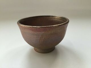 Japanese Pottery Tea Cup Yunomi Vintage Kasama Ware Brown Sencha U234