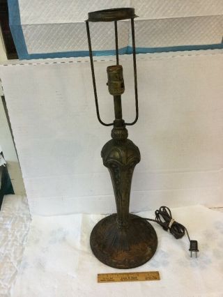 Magnificent Antique Salem Bros Brothers Lamp Base For Slag Panel Glass Shade