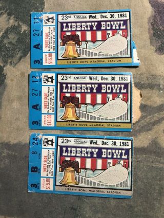1981 Liberty Bowl Ticket Stub Ohio State Versus Navy.