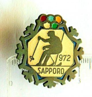 1972 Poland Sapporo Japan Noc Olympic Badge Pin