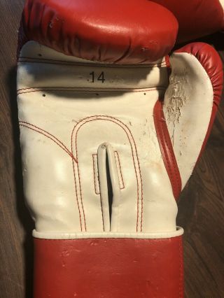 EVERLAST Boxing Gloves 14 OZ Red & White Training EVERLAST Boxing Ring Vintage 3