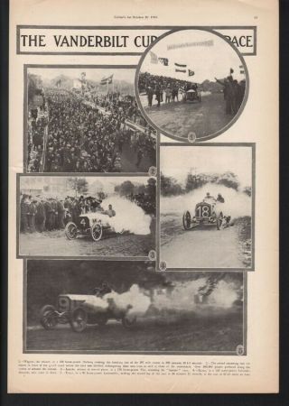1906 Vanderbilt Cup Auto Race Memorabilia Sport Car Wagner Speed Motor 21149