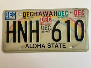 1991 Hawaii License Plate Rainbow Sticker Farm 1992 1993 1994 1995 1996