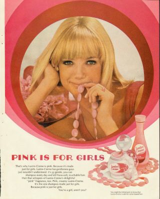 1968 Vintage Ad For Lustre Creme Shampoo Pink Is For Girls/pretty Blonde Model