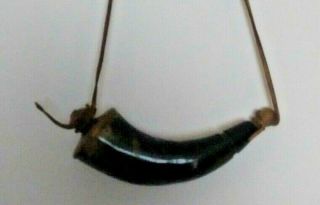 Sale Vtg Powder Horn With Leather Strap,  Pwd Holder,  Leather Pouch.  Etc.