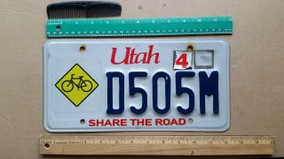 License Plate,  Utah,  Share The Road,  Bicycle,  Bike,  D 505 M