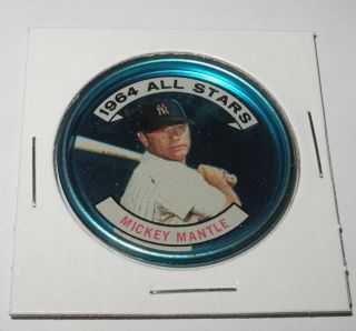 1964 Topps Baseball Coin Pin 131 Mickey Mantle Yankees Right Handed All Star V10