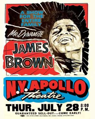 Vintage Poster Rare James Brown Concert Apollo Theater Nyc York City