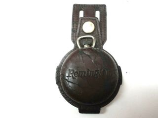 Vintage Remington Chromeglo Pocket Watch W/leather Belt Holster Pouch