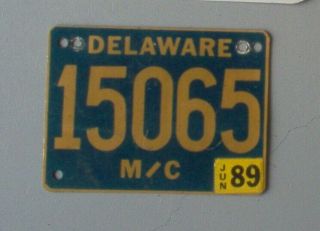 Scarce 1989 Delaware Motorcycle License Plate.