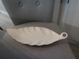 Vintage Lenox Ivory Leaf Serving Dish/tray Perfection 10 " Long