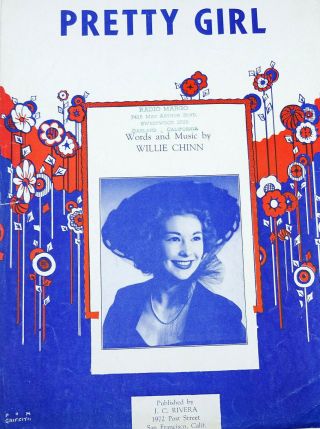 Pretty Girl Song Vintage Sheet Music 1945 Willie Chinn