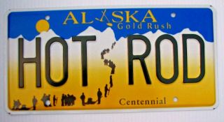 Alaska Vanity License Plate " Hot Rod " Rat Rod Rodder Hotrod 1934 Coupe