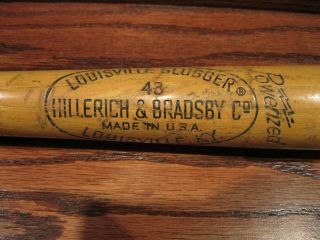 1960s Hillerich & Bradsby Louisville Slugger Model 43 Outfield Fungo Bat 38 Inch