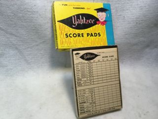 Vintage 1956 Yahtzee Score Pads Paper Game Collectible With Box