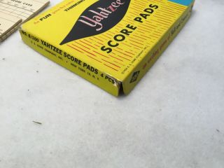 Vintage 1956 Yahtzee Score Pads Paper Game Collectible with box 3