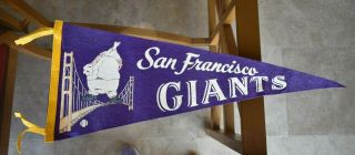 Mlb San Francisco Giants Vintage Baseball Felt Pennant W/ Tassels 1960