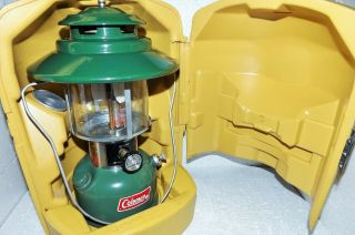 Coleman 1975 228h Big Hat Lantern In 1977 Yellow Clam Shell Storage Case