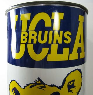 Vintage UCLA Bruins Football Metal Trash Can Waste Basket Made in USA 19 