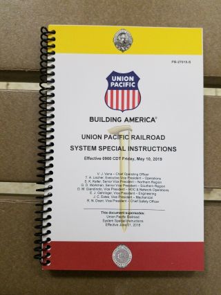 Union Pacific System Special Instructions May 10,  2019
