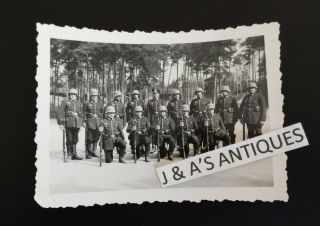 Vintage Wwii German Nazi Soldiers In Formation Photo World War Ii