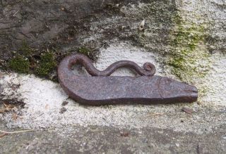 Scarce 18th C Figural Sea Serpent Flint Striker Forged Iron Antique Folk Art Nr