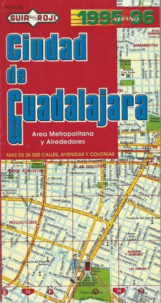 Vintage Guia 1995 - 96 Roji Ciudad De Guadalajara Area Street Guide