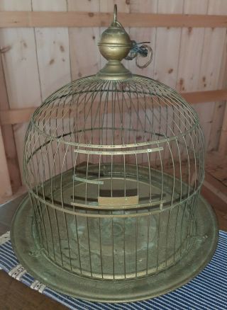 Vintage Hendryx Brass Bird Cage Antique Collectible Decorative Bird House